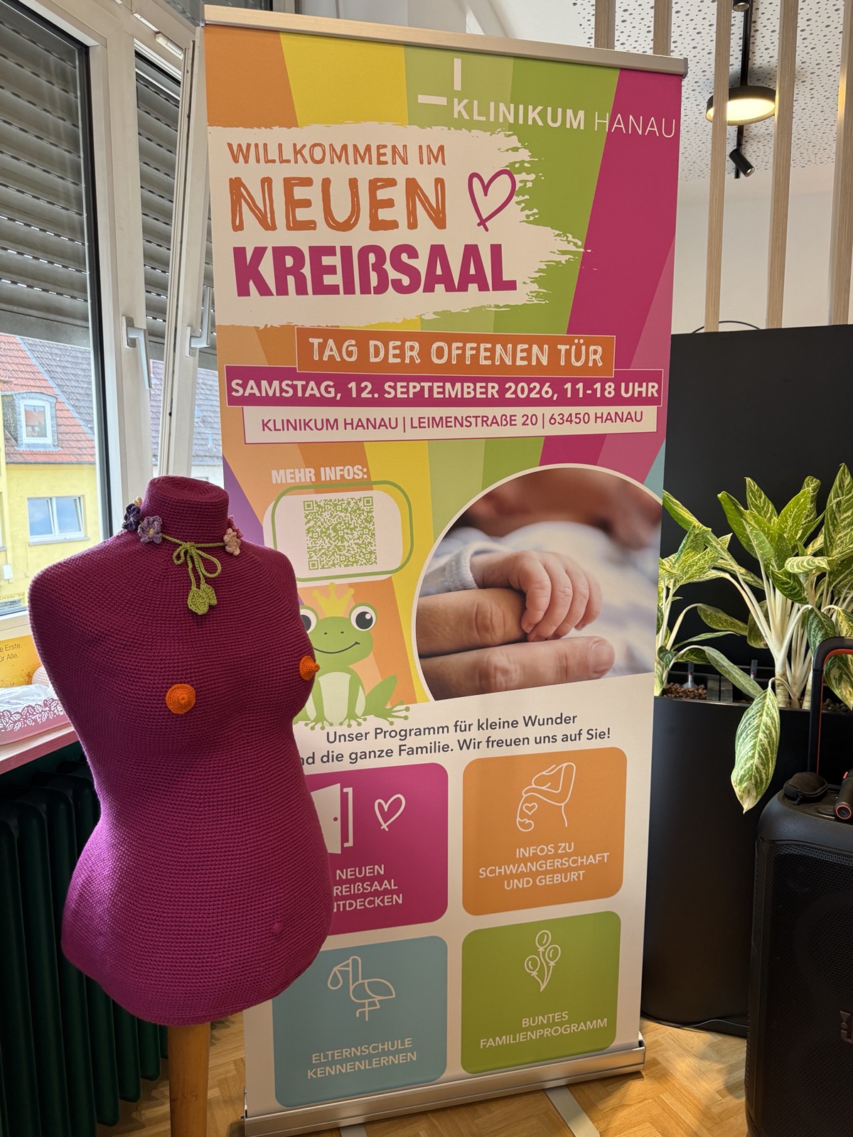 Plakat zum Tag der offenen Tür im neuen Kreißsaal des Klinikums Hanau am 12. September 2026